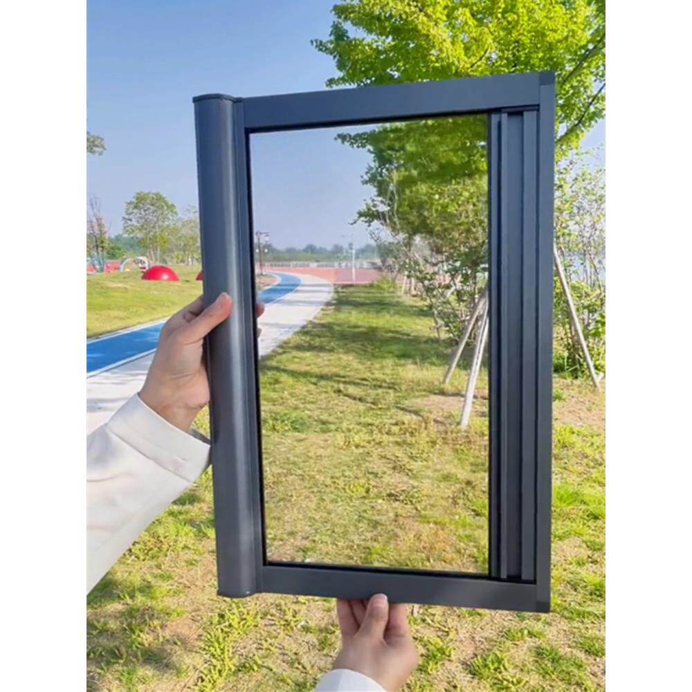 免打孔铝合金磁性防蚊易拆卸回卷隐形纱窗纱门定做卷筒式左右推拉