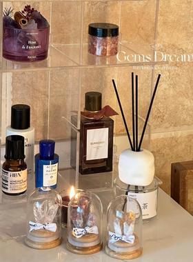 迷你小摆件 玻璃罩天然紫水晶摆件财运黄水晶柱原石晶簇消磁白水