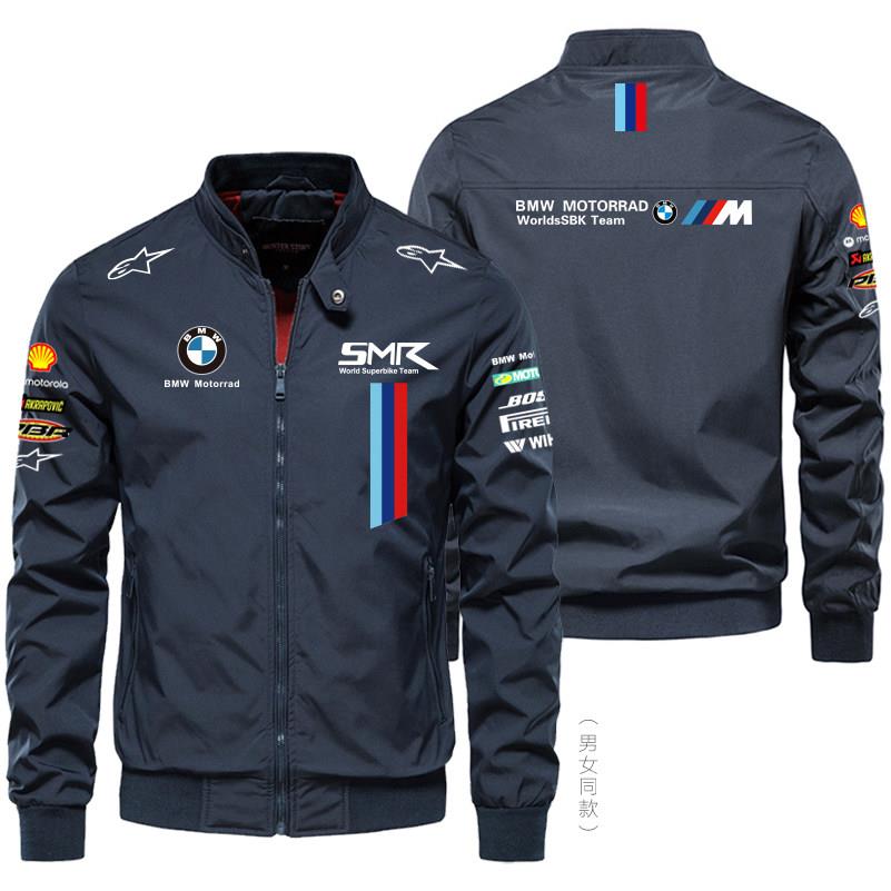 BMW宝马立领夹克工作服定制男赛车风飞行员外套摩托车骑行服印字图片