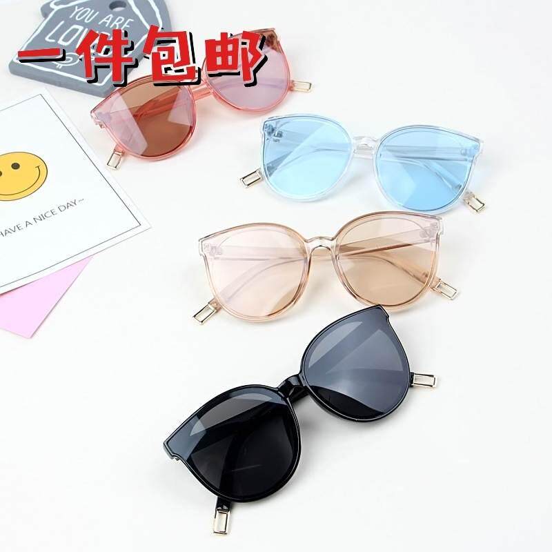 儿童太阳镜浅色镜片时尚蓝色大海铰链韩版墨镜防紫外线大框眼镜潮