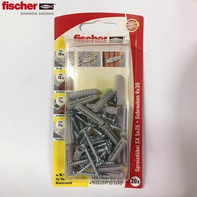 正品德国慧鱼SX5*25mm超级安全尼龙锚栓塑料涨塞膨胀螺丝管30189