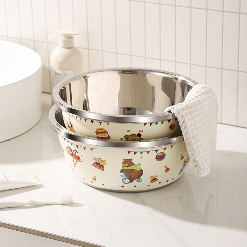 宝宝洗脸盆婴儿洗奶瓶盆316不锈钢烫洗奶嘴清洗盆带盖