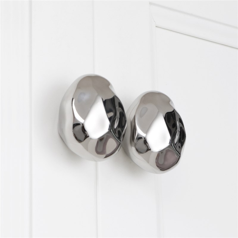 轻奢派高级感银色锤纹柜门拉手法式衣柜抽屉把手陶瓷创意现代简约