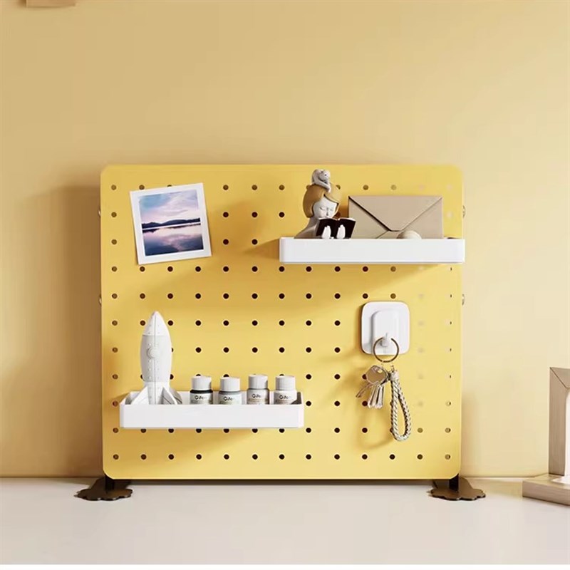 桌面洞洞板置物架办公桌立式收纳桌上定制磁吸吧唧谷子展示架diy