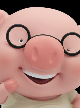 欢乐素小猪创意小摆件存钱筒多表情包可爱卡通猪摆件家居饰品公仔