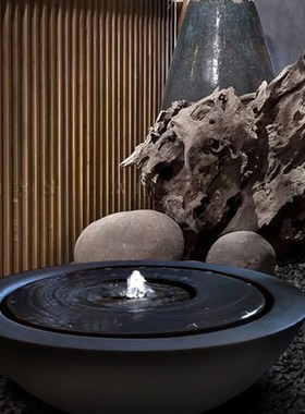 聚宝盆花园庭院简约循环水钵水系阳台会所流水摆件喷泉水景观