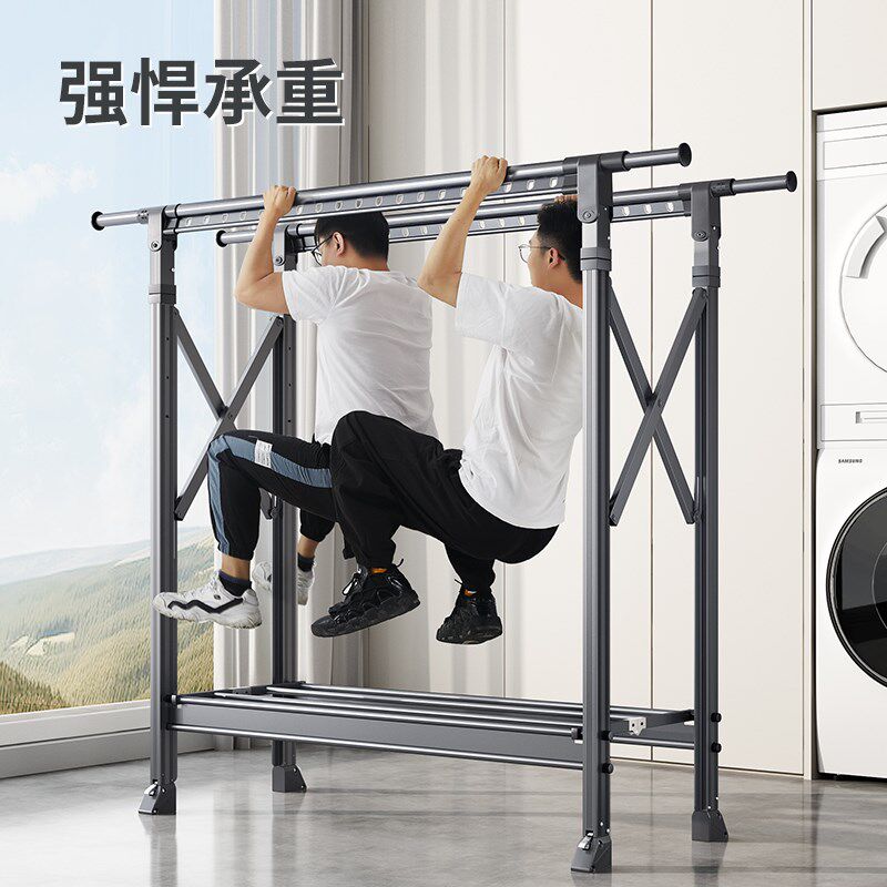 晾衣架阳台家用折叠户外可移动室内防风晒衣服被子神器凉衣落地杆