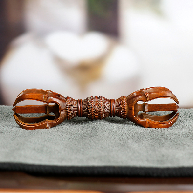 黄杨木雕刻五钴金刚杵法器藏唐密东密传密五股实木工艺品收藏礼品