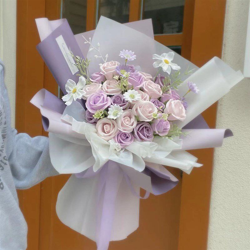 向日葵花束毕业花礼物香皂玫瑰礼盒提车肥皂手捧花颁奖礼品教师节