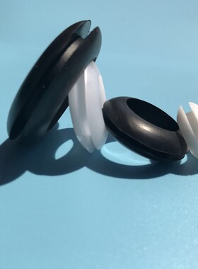 双面护线圈过线圈内径22mm黑白色PVC橡胶出线环电线保护套1000只