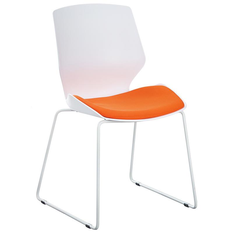 电脑椅子座北欧弓会形办公椅家用现代简约生可叠f放培训椅议室学