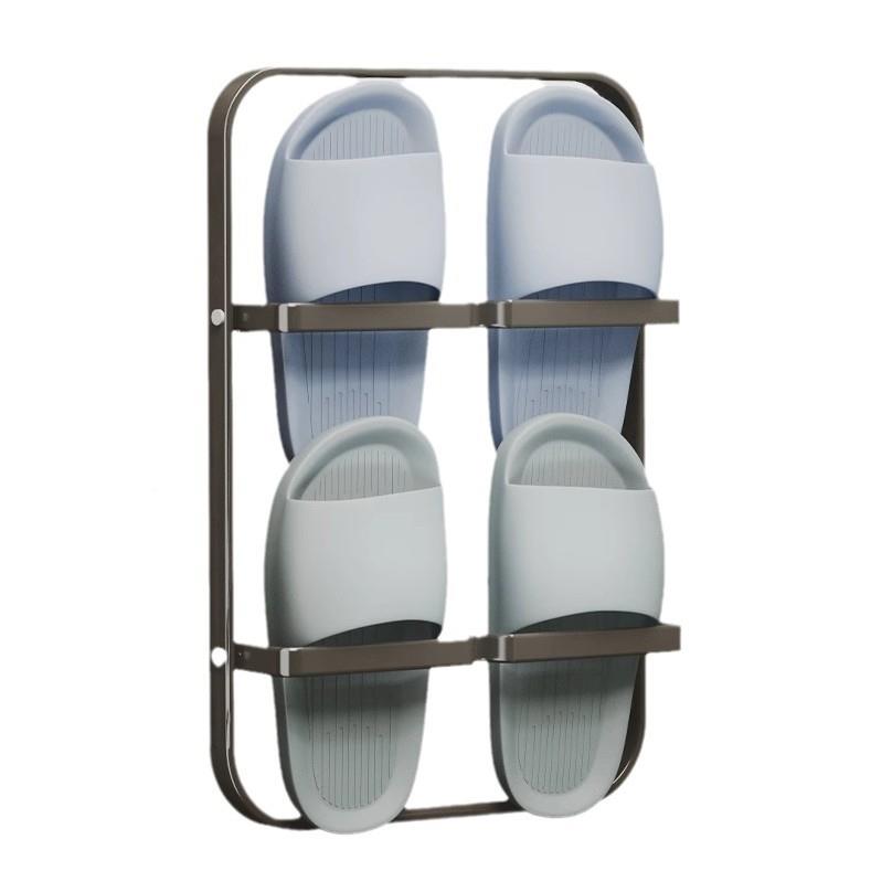 浴拖鞋架免打孔卫置生间物架鞋浴室拖鞋子收纳壁挂门后室厕所多沥
