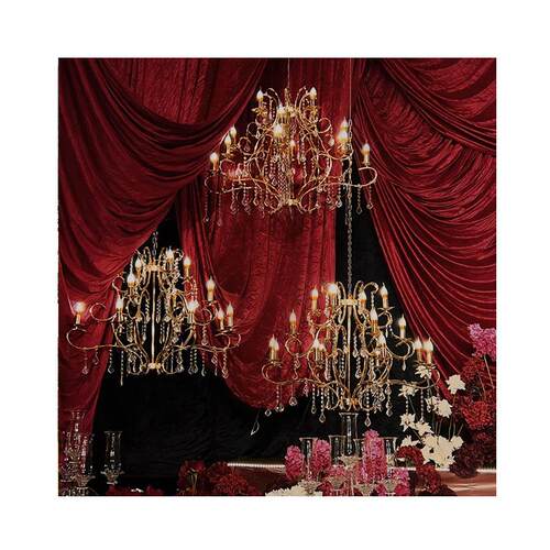 婚礼金丝绒红色背景布婚庆背景纱幔高档黑色布幔绒布婚庆舞台幕布