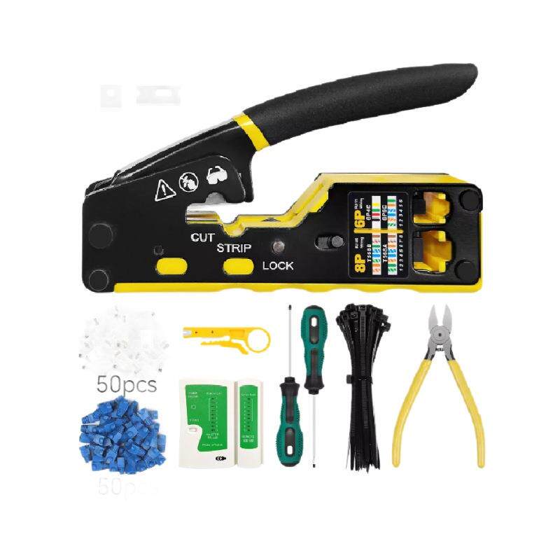 网线钳子专业级RJ45通孔水晶头工程网络测试仪工具家用套装