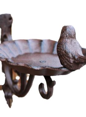 欧式复古铸铁铁艺小鸟欧式古典怀旧风格家居装饰品鸟食盆装饰壁挂