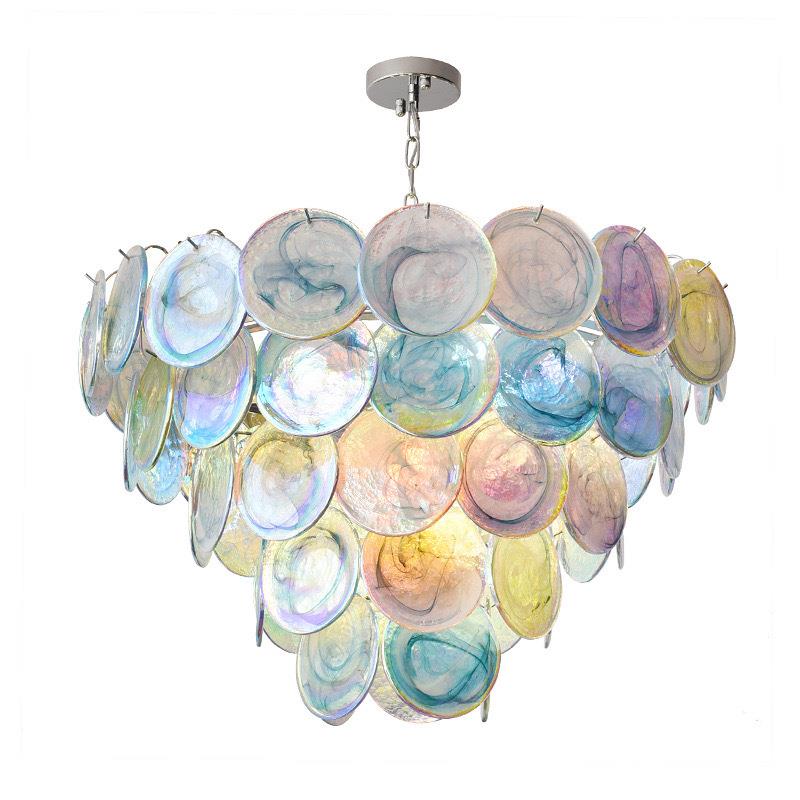 客法式玻璃136厅灯具吊轻奢大气家用七彩少女心大厅灯馨温浪漫卧