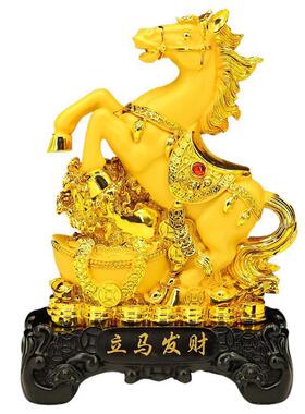 外贸沙金马摆件生肖马年中国人寿平安保险开门红礼品