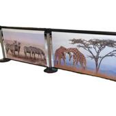 影院赛场隔离带立柱排队护栏设计移动活动围栏围挡广告围栏