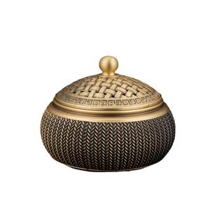 黄铜麦穗香炉摆件香炉盖子金属镂空熏香炉铜复古沉香中式香炉