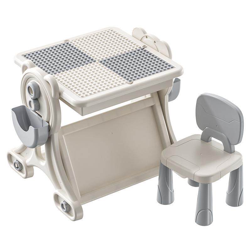 儿童幼儿园卡通积木椅兼容乐高积木桌小凳子拼插装玩具学习桌椅子