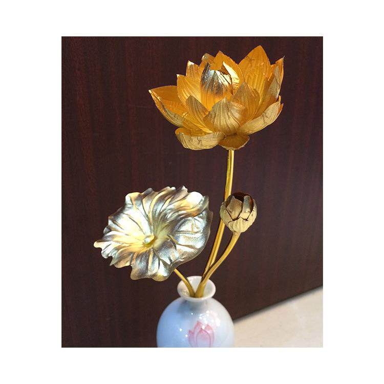 金莲花灯花瓶摆件工艺品家居装饰仿真花植物花艺小清新高雅脱俗