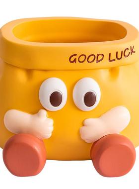 新款创意仿纸袋入户放钥匙收纳树脂摆件奶油风ins装饰品家居摆件