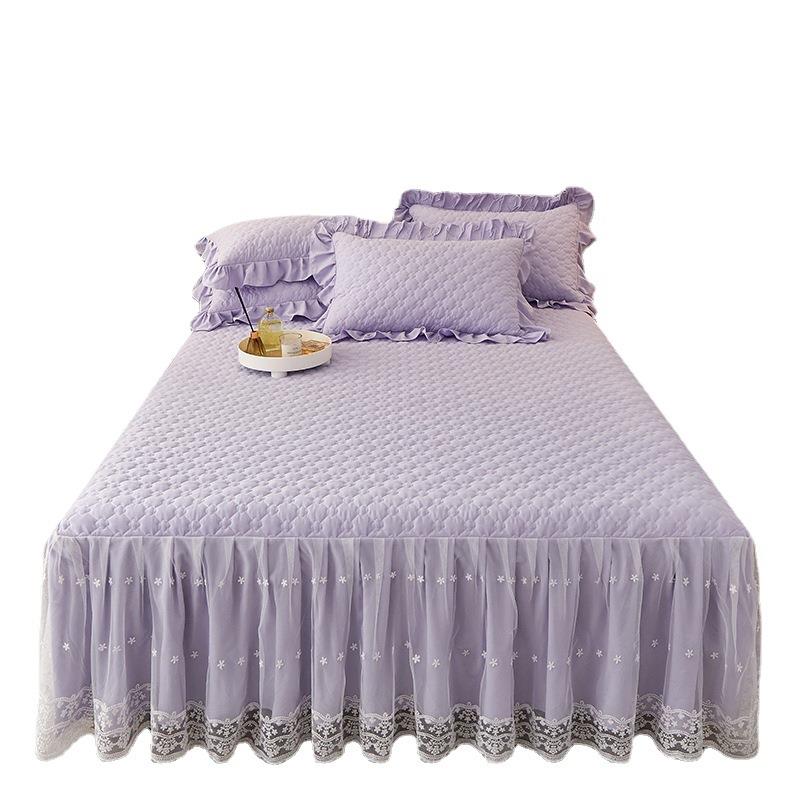 202裙新款云锦棉夹床三件套公主风蕾丝床罩2322单件床围3裙外棉贸