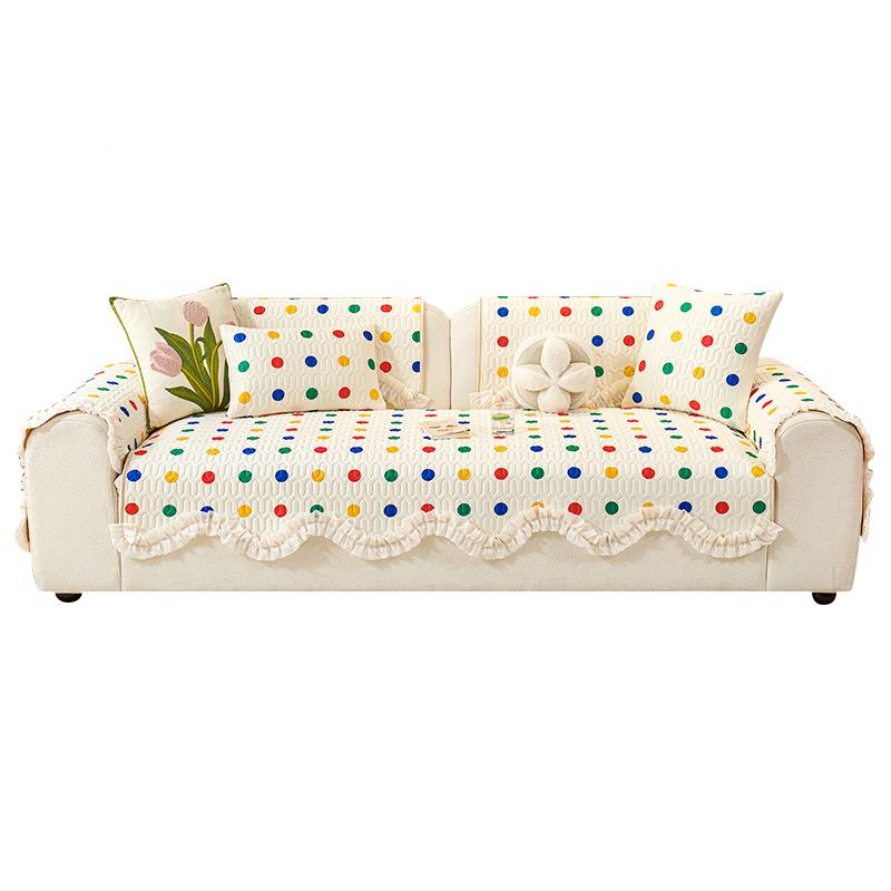 沙发凉异形花边席垫乳胶凉感冰丝异形垫固定防滑天盖夏布20发25新