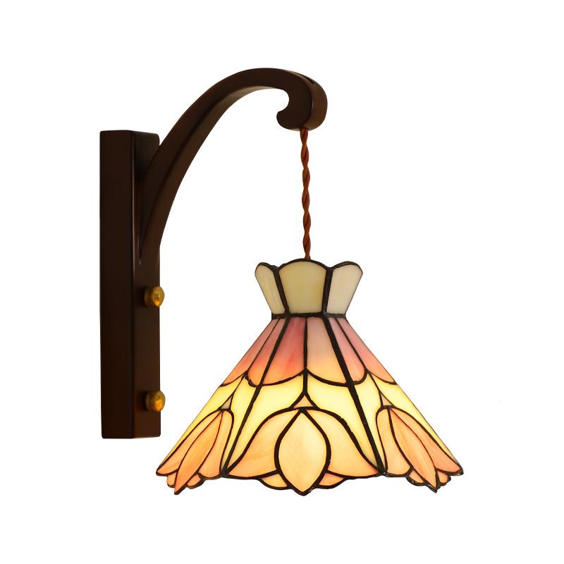 中古花卧室壁灯法式实木朵复古怀旧床黄铜装饰氛头围850灯casa照