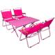 户外折叠椅露营椅玫红色桌椅粉色碳钢蛋卷桌可折叠便携式 备 野餐装