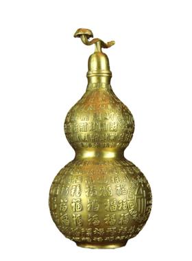 黄铜葫芦开盖开口铜葫芦摆件平安百福福禄家居店铺财福葫芦
