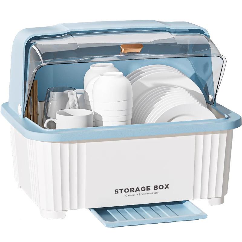 碗筷收纳盒房带盖餐具盘子家用置物厨碗架水柜台220碗面碟子沥装