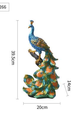 家居桌面孔雀电视柜玄关装饰树脂工艺品摆件