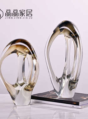 现代简约抽象镂空几何摆件样板间玄关客厅电视柜桌面家居饰品摆件