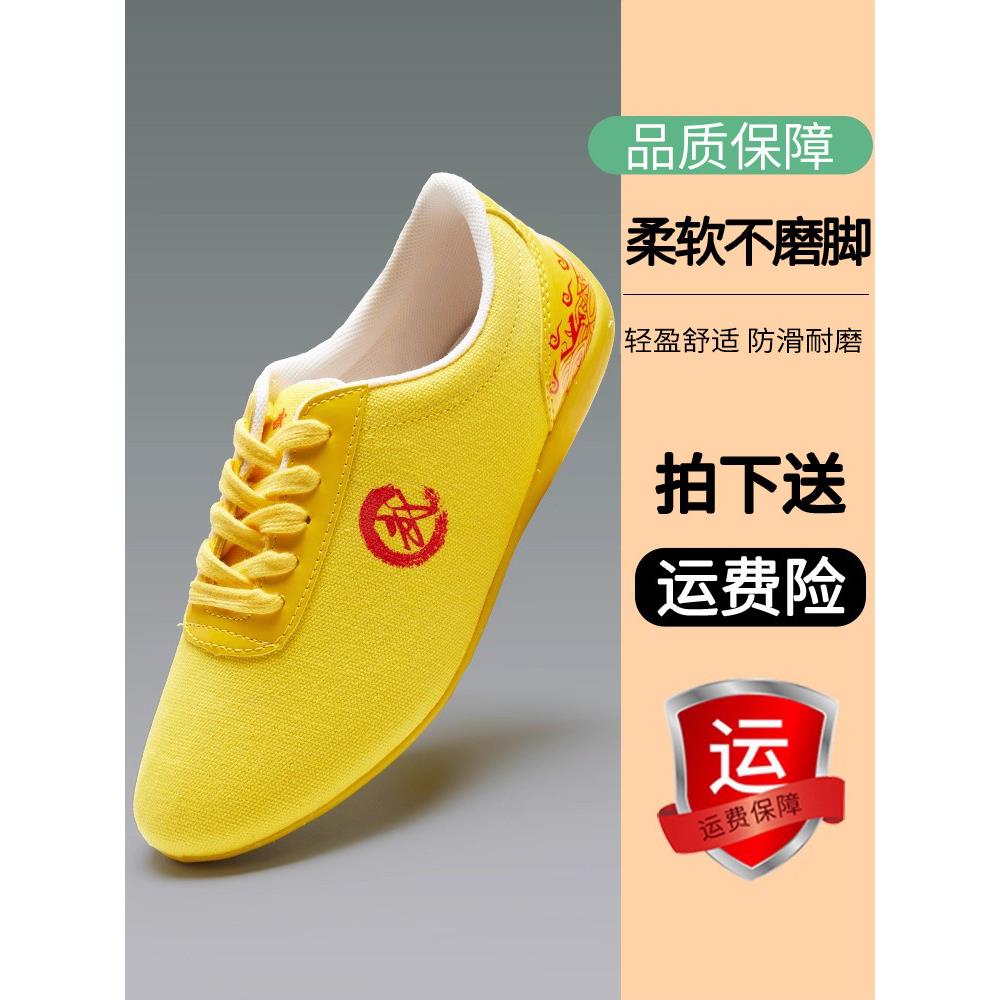 武术鞋儿童男款武术运动专用鞋太极鞋女款夏季帆布软牛筋底练功鞋图片