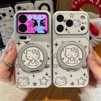 ins风适用iPhone17手机壳苹果15/16promax可爱红米K70/80卡通猫旋转支架小米17/14/13防摔oppofindx8/9spro