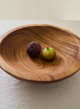 如是/胡桃木水果盘实木果盘日式侘寂风原木托盘木质盘民宿摆件