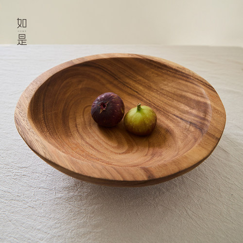 手工胡桃木日式侘寂风水果盘原木