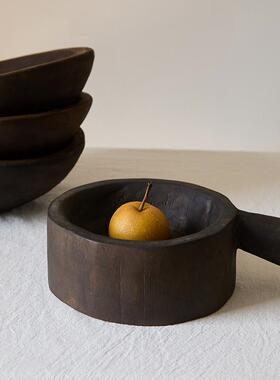 如是/侘寂风做旧木质果盘手工艺品干果盘艺术自然系民宿复古摆件