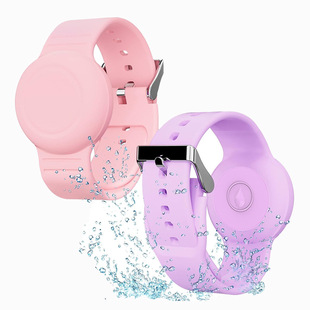 适用苹果airtag保护套定位防丢器防水表带airtag纯色儿童手环腕带