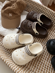 细细条 2024新款儿童ins潮酷拼色亲子沙滩鞋夏男童女童防滑洞洞鞋