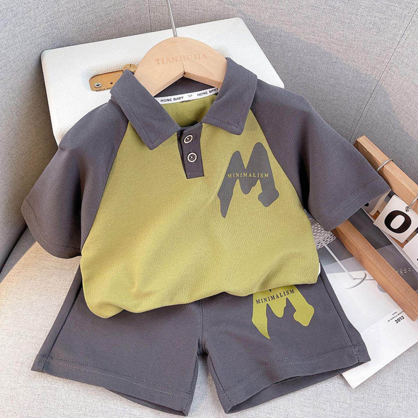 儿童装男童夏装polo衫套装2025新款洋气男宝宝夏季痞帅短袖衣服潮