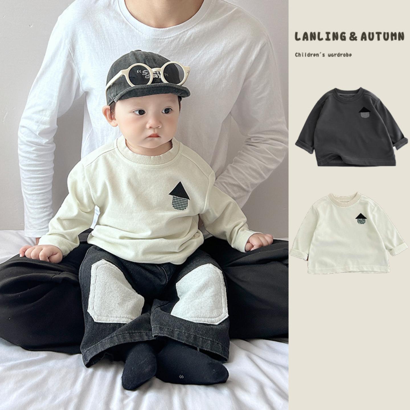 潮范男宝宝帅气时髦秋季婴幼儿衣服秋装打底衫休闲裤两件套外出服