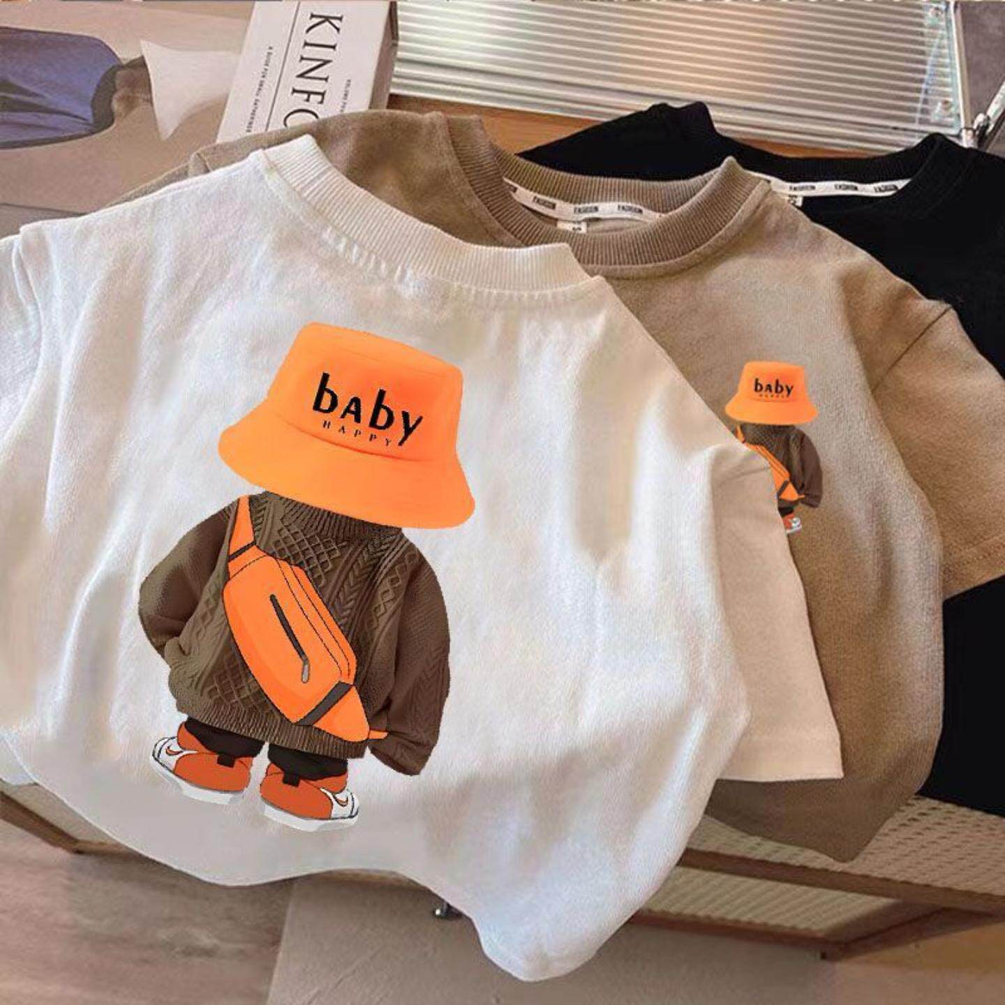 新款夏季韩版男童女童棉短袖T恤上衣帅气洋气夏装宝宝打底衫潮流t