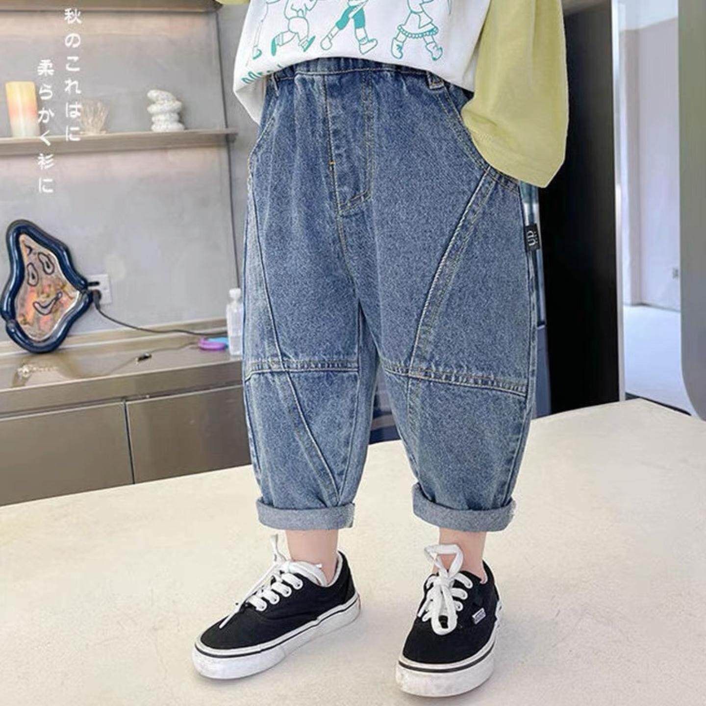 2025年新款男童韩版老爹儿童秋装宽松哈伦萝卜裤子春秋款潮牛仔裤