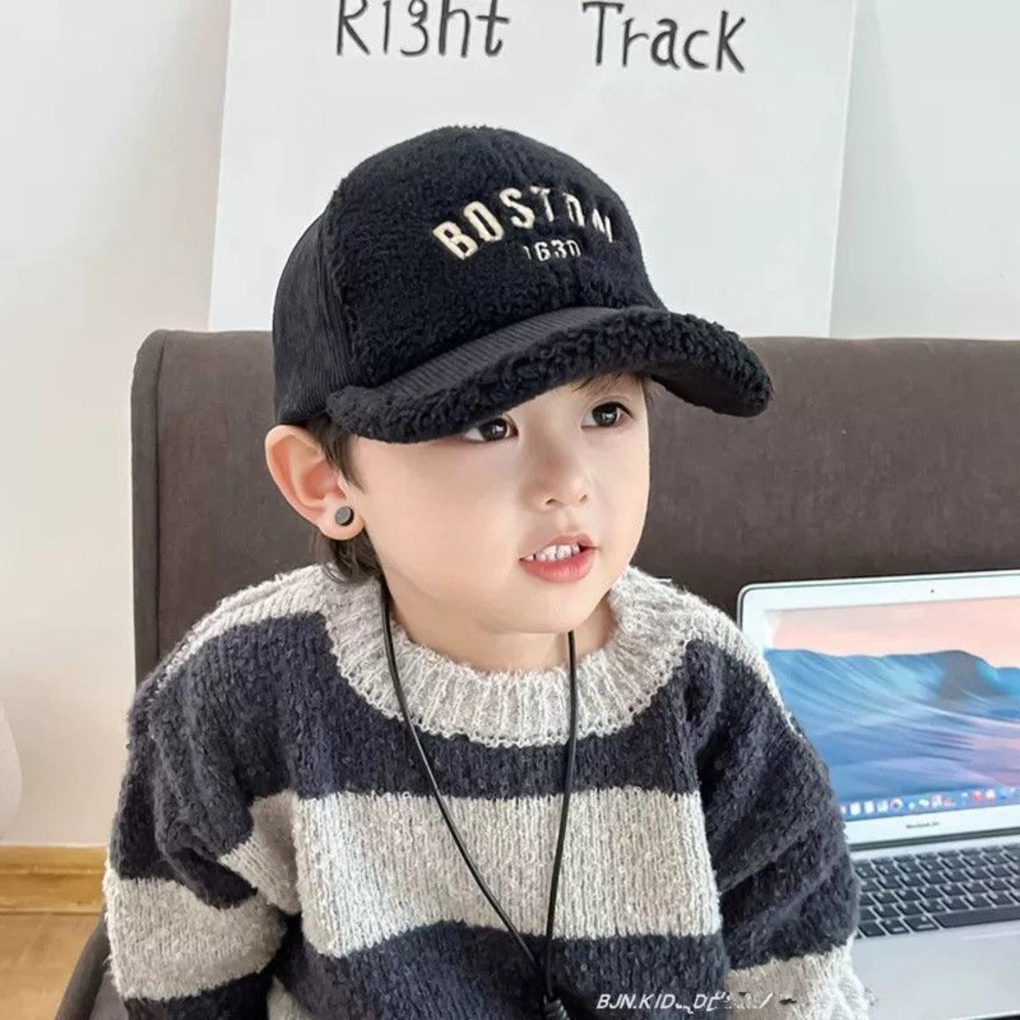 儿童帽子秋冬男童鸭舌帽保暖女童棒球帽韩版潮冬天小孩宝宝太阳帽