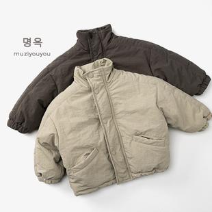 儿童韩版 新款 户外保暖加绒加厚棉服 男童女童棉衣外套2025冬季 童装