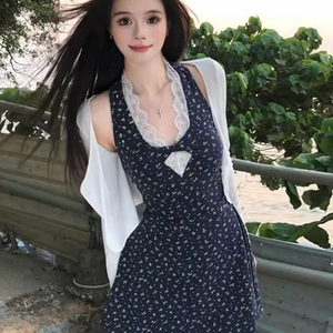 Y.JIA 伊嘉-脖连衣裙+百搭防晒开衫两件套套装(只卖套装)YS6-7071