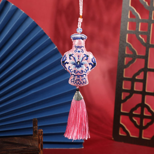 刺绣香包艾草香包挂件新春节国潮风随身香囊花瓶吊坠流苏包包香囊