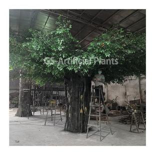 榕树仿真室内酒店餐厅防阻燃包柱榕树景观景区人造假大树许愿树